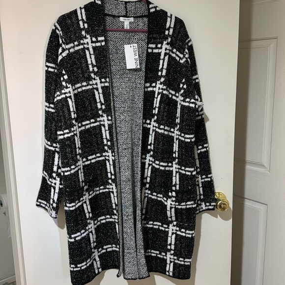 Nine West Jackets & Blazers - Nine West long Cardigan Black and white XL